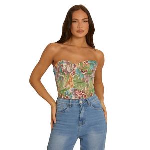 Fallon Womenswear Rebellious Fashion Floral Tapestry Corset Top