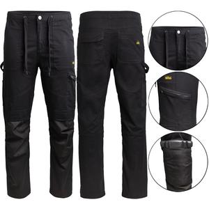 SITE Mens Workwear 4 Way Stretch Flex Trousers Knee Pad Pockets Hammer Loop Elasticated Waist Breathable Fabric