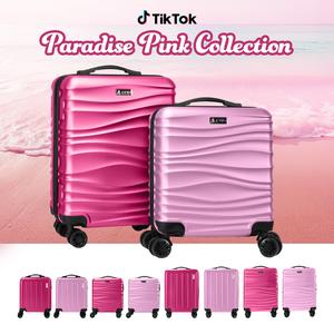AVIO Paradise Pink Suitcase Cabin Hard Shell Luggage Lightweight w/ 360° Spinner Wheels, Combi Lock & Airline-Approved for Ryanair, EasyJet, British Airways | Travel Suitcase 45x36x20cm / 55x40x20cm