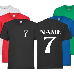 Personalised Printed KIDS Football Style T-Shirt / Boys Girls Children's Tee Top, Number & Name T shirt, personalised clothing