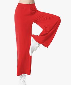 Fashion luva Women Wide Leg Trousers Elastic High Waist Palazzo Plus Size Pants Ladies Casual Tummy Control Flared Yoga Pants Solid Stretchy Loose Bell Bottoms Sports Fitness Workout Office Bootcut Pants Womenswear Underwear Comfort Basic