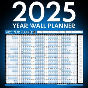 2025 Calendar,Planners & Personal Organisers, Wall Planners,Holidays and Notable Dates,Wall Planner Spiral Bound for Home Business Office School Blue