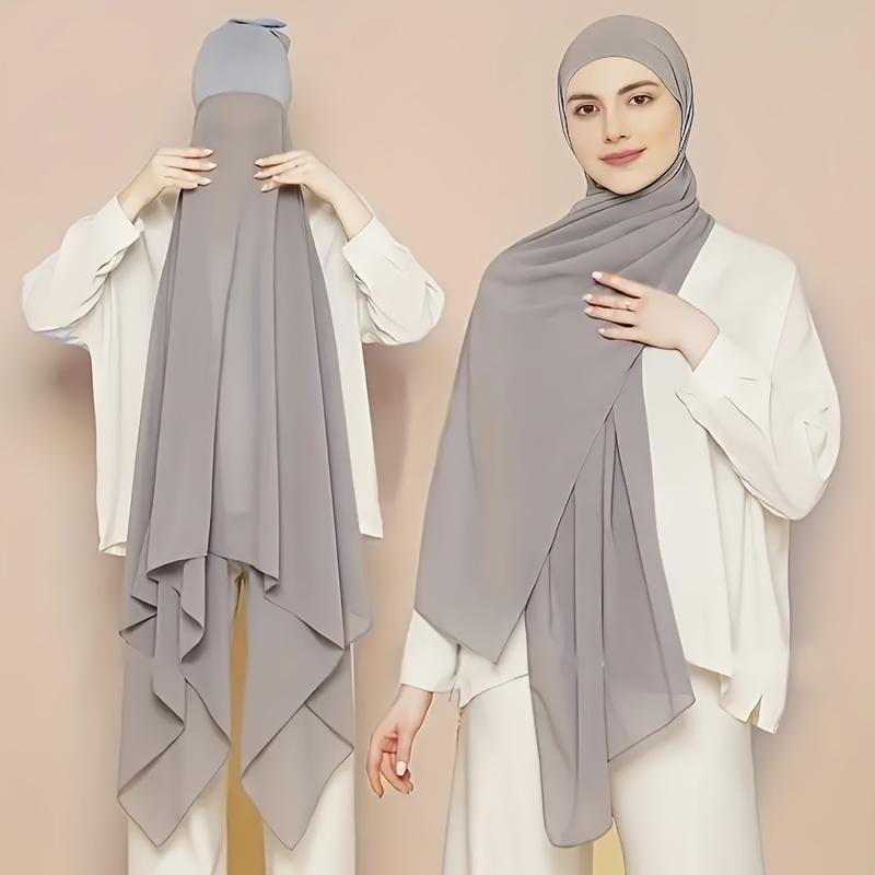 Elegant Chiffon Instant Hijab with Built-In Undercap - Women's Casual ...