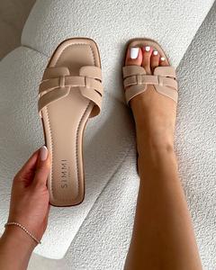 SIMMI Jorja Nude Slip On Women's Flat Sandals Shoes Girl Footwear Spring/Summer
