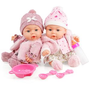 BiBi Doll 10" Twin Dolls Girls "Ella & Emma" In Pink Outfits With  Baby Doll Feeding Set & Magic Baby Doll Bottle -  Baby Dolls For Girls & Boys With Baby Doll Accessories