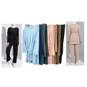 Fashion Luva Ladies' Ribbed Loungewear Suit Set - Rib-Belted Tracksuit In Pluse Size. Comfort Casual Womenswear Clothing