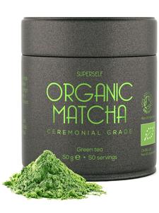 Organic Matcha Powder - Ceremonial Grade Matcha - 50g (50 servings) Gift Tin - Premium Matcha Green Tea Powder - Certified Organic by Soil Association - 100% Pure Stone Ground Macha Tea Leaves - Vegan Beverage