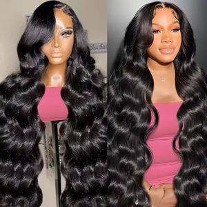 Body Wave Lace Front Wigs Human Hair Pre Plucked 13x6 Transparent Lace Front Wigs Human Hair Pre Plucked Brazilian Virgin Human Hair Wigs for Women 13x4 Glueless Lace Frontal Wig Natural Black