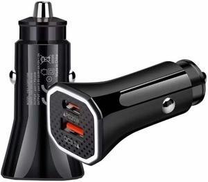 Car Charger, Fast USB Car Charger Adapter for iPhone 15 14 13 12 Pro Max Samsung etc., USB C Car Charger Total 60W [USB C 30W+USB A 30W] PD3.0 5A Charge Cigarette Lighter USB Charger (Black)