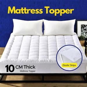 Box Stitched  Mattress Topper Microfiber 10cm Hotel Quality Soft Topper 100%Microfibre  Luxury 4\Inch Extra Deep Topper Available All UK Sizes. white breathable mattresstopper uk machine wash skin-friendly