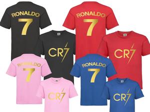 Kids Ronaldo Inspired Footy T shirt Boys Girls Top Tee 3-13 years C R7 inspired t-shirt Soccer Tshirt