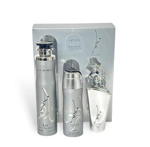Maahir Legacy Gift Set by Lattafa (100ml Eau De Parfum, 200ml Deodorant, 300ml Air Freshener)