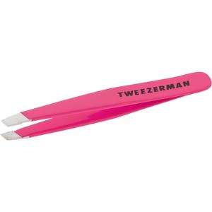 Neon Pink Stainless Steel Mini Slant Tweezer Makeup Durable Polish Cosmetic