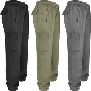 Mens Fleece Cargo Combat Jogging Bottom Tracksuit Jogger Sweat Pants