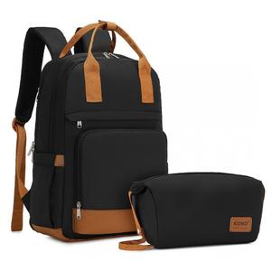 [MissLulu Bags] Multi-Compartment Laptop Backpack with Type-C USB Charging Port and Small Pouch for Daily Commute and Travel - 2 Colours