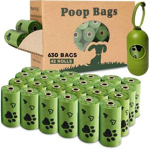 Pet Biodegradable 630 x Large Super Strong Doggy poop trash bags (42 x 15) &  and 120 x Large 32cm x 22cm (1) (8 x 15)