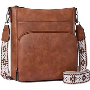 Crossbody Bags for Women,Soft Vegan Leather Medium Shoulder Handbags Travel Purse with Front Zipper Wallet Pocket