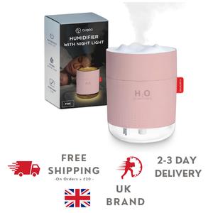 CUQOO 500ml, 800ml, 3L Humidifier for Bedroom with Night Light - 2 Mist Modes, Quiet Operation, Auto Shut-Off - Portable USB Cable Powered Humidifier for Baby Room, Home, Office, Plants, volcano diffuser, essential Oil Diffuser, Portable Humidifier.