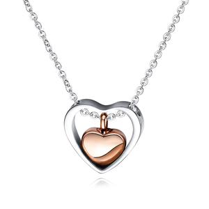 GJ-1516 Urn Necklace for Ashes Stainless Steel Ashes Necklace Memorial Keepsake Urn Love Heart Pendant for Women and Men