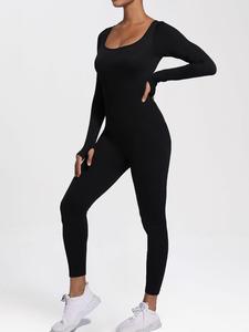 【GetMod】2025 New Seamless Ribbed Jumpsuit for Women's  Long Sleeve #SSL1-3
