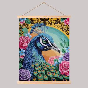"Proud Peacock" Crystal Art Scroll Kit 35x45cm