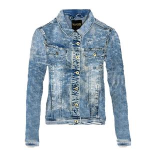 NOROZE Women’s Washed Detail Denim Jacket Ladies Trucker Classic Collar Cotton Western Design Denim Jeans Jacket Casual Fabric