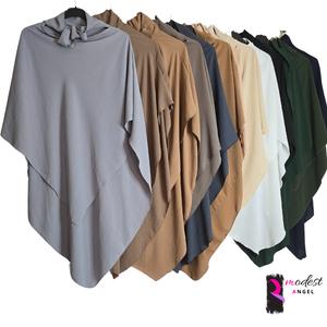 Khimar 13 colours Triangle Long Hijab for Muslimah one Piece Soft Headscarf Material Chadors Arabia Islamic Prayer Dress Muslim Shawls Body Cover instant jilbab umrah hajj islam muslim lady solid colour black brown bottle green white Eid Gift Ramadan vira