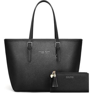 Women Handbag Laptop Tote Bag Large PU Leather Shoulder Bag Designer Lightweight Computer Tote Bag, Gift with a Ladies Purse