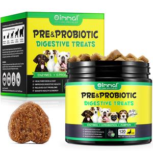 Oimmal Daily Dog Pre Probiotics Treats Chews Food For Healthy Digestion Gut Support 60 or 120 Treats