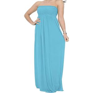 Fashion Luva Sheer and Strapless Beachwear Elegance Maxi dress Summer sheer flowing long Dresses for Women Beachwear Cover Ups Strapless Floral Print Sundress Casual Plain Womenswear Piece