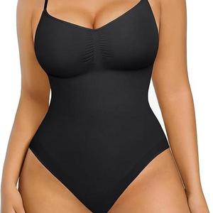 FeelinGirl Seamless Covered Bust Jumpsuit Thong Bodysuit Fit Comfort Slimming Womenswear Breathable Hip Tops Soft Comfortable Smooth