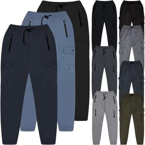 Mens Softshell Nylon Cargo Joggers 4 Way Stretch Quick Dry Water Resistant Trousers Fitness Gym Pants S-2XL