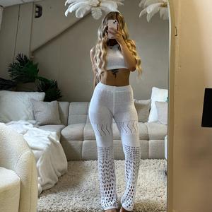 Liliosa Lingerie 2025 Trendy Spring Summer Chic Outfits, High Quality Breathable Knitted Fabric Crochet Co-Ords Suits,  Elegance Casual Womenswear Matching, Comfort Basic Sleeveless Cropped Top, High Waisted Pants,  Boho Statement Summer Holiday Outfits B
