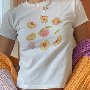 You're A Peach Print T-Shirt - Womens Baby Tee - Salty Pixie
