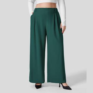 Halara Flex Women's Plus Size High Waisted Side Pocket Wide Leg Waffle Work Pants