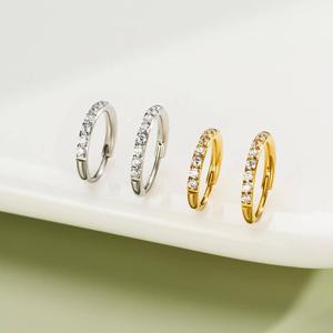 22G Thin minimalist Nose Hoop CZ Stone Hinged Segment Nose Ring