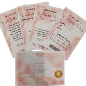 Toothfairy Set in Pink with Envelope - Tooth Certificate and Reward Card