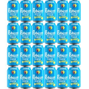 Rubicon Sparkling Mango Soft Drink Can 330ML - Pack of 24, Beverage Tangy Sweet