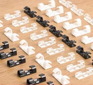 20 Self Adhesive Computer Cable Wire Cord Desk Tidy Holder Clips Ties Fastener