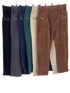 Fashion Luva New Corduroy Pants Pockets Cherry Berry Winter Elasticated Waist stretchy Pants In Plus Size.