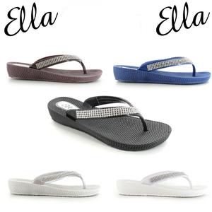 Nancy: Women's Diamante Toe Post Flat Comfort Sandals - TRUE TO SIZE