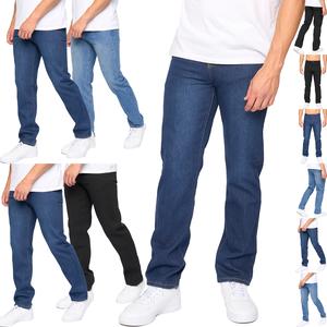 2 Pack Smith & Jones Mens Stretch Jeans Straight Leg Basic Casual Work Denim Designer Branded Regular Pants