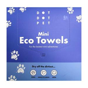DotDotPet Mini Eco Towels (10 Pack) | Soft, Handy Towels for Paws, Drool & Dirt – On-the-Go Freshness