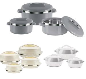 Insulated Serving Dishes with Lids Hot Pot Set Thermal Hot Food Containers Set Stainless Tableware Classic Steel Kitchen Cookware Classic Cookware Kitchen Steel