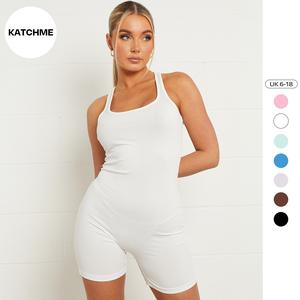 KatchMe Women's U Neck Sports Shaping Bodysuit (UK 6-18), Sport & Outdoor Clothing, Comfortable Stretchy Plain Womenswear