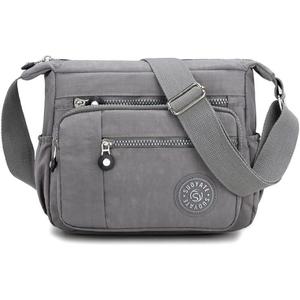 Womens Nylon Crossbody Bag Waterproof Multi-Pocket Shoulder Tote Lightweight Travel Messenger Bag