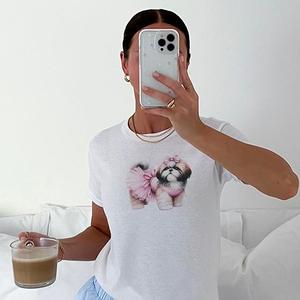 Pretty Shih Tzu Print T-Shirt - Womens Baby Tee - Salty Pixie