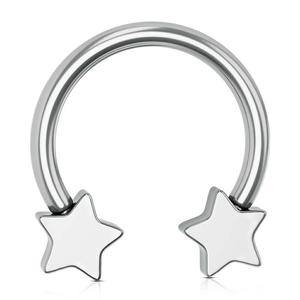 Oufer 16G Titanium Star Shaped Horseshoe Septum Ring
