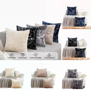 Set of 2 Aesthetic Throw Pillows – Silver Marble Cushion Covers with Inserts (45x45cm) – TikTok Trending Cozy Room Decor for Sofa, Bed, Couch, Lounge – Soft & Luxurious Vibes