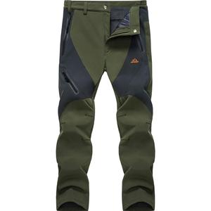 MAGCOMSEN Mens Hiking Trousers Waterproof Softshell Ski Pants Winter Outdoor Workwear Fleece Lining Mulit Zip Pockets